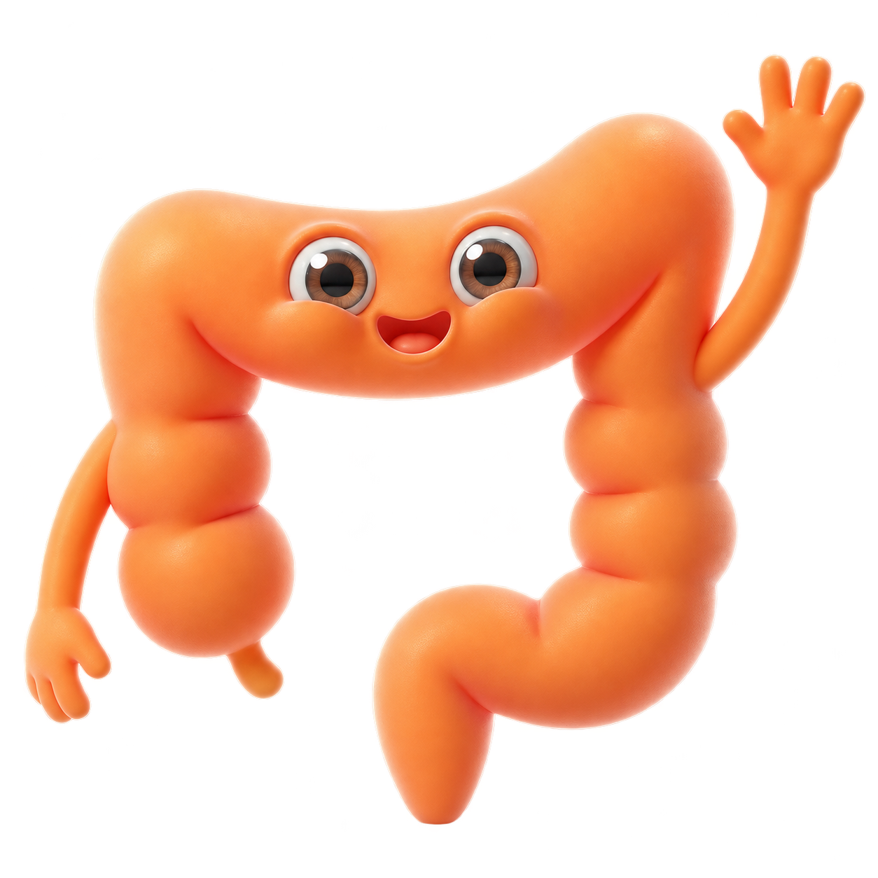 Mascote laranja do Tripa sorrindo e acenando